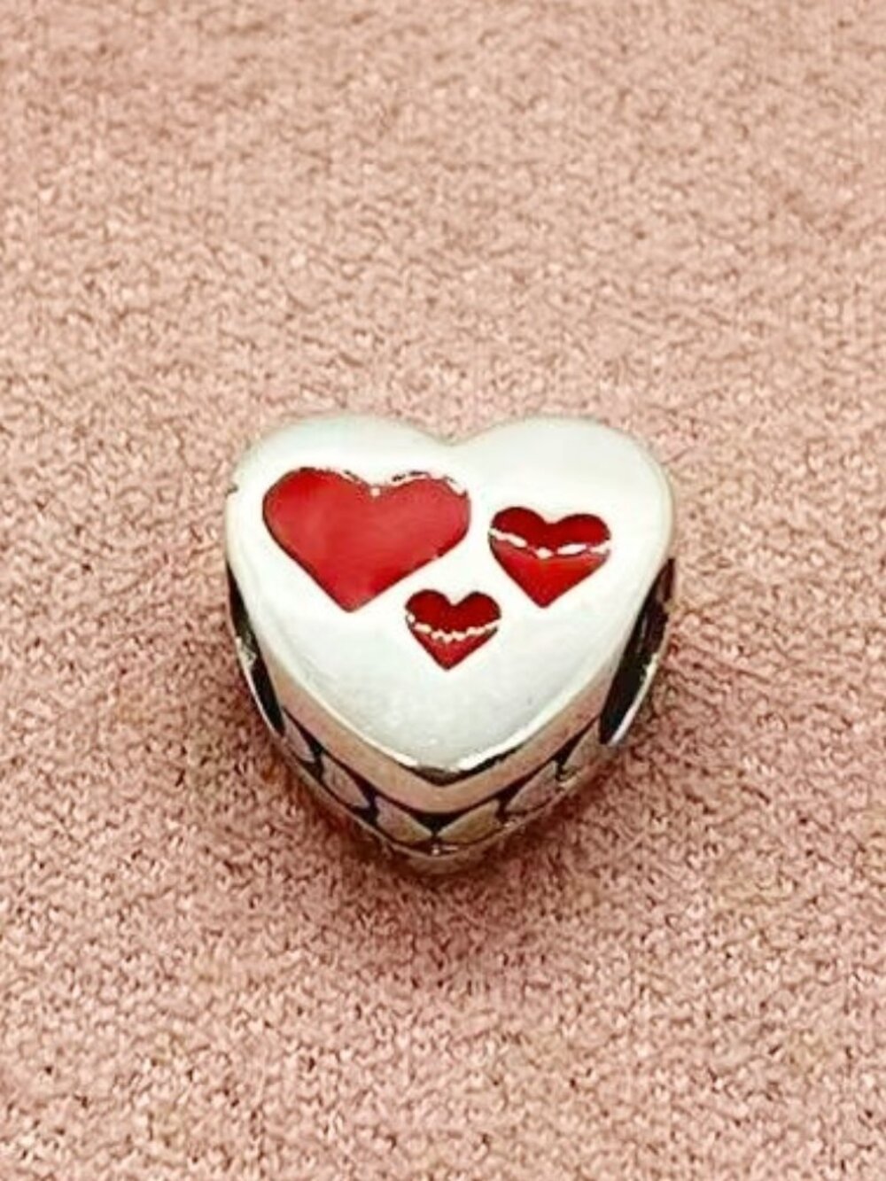 Pandora Red Love, Bless Your Heart Charm Bead, Heart Pendant